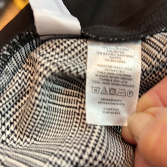 NWT Loft, XL, black and white hounds tooth plaid trouser slacks - Picture 4 of 4
